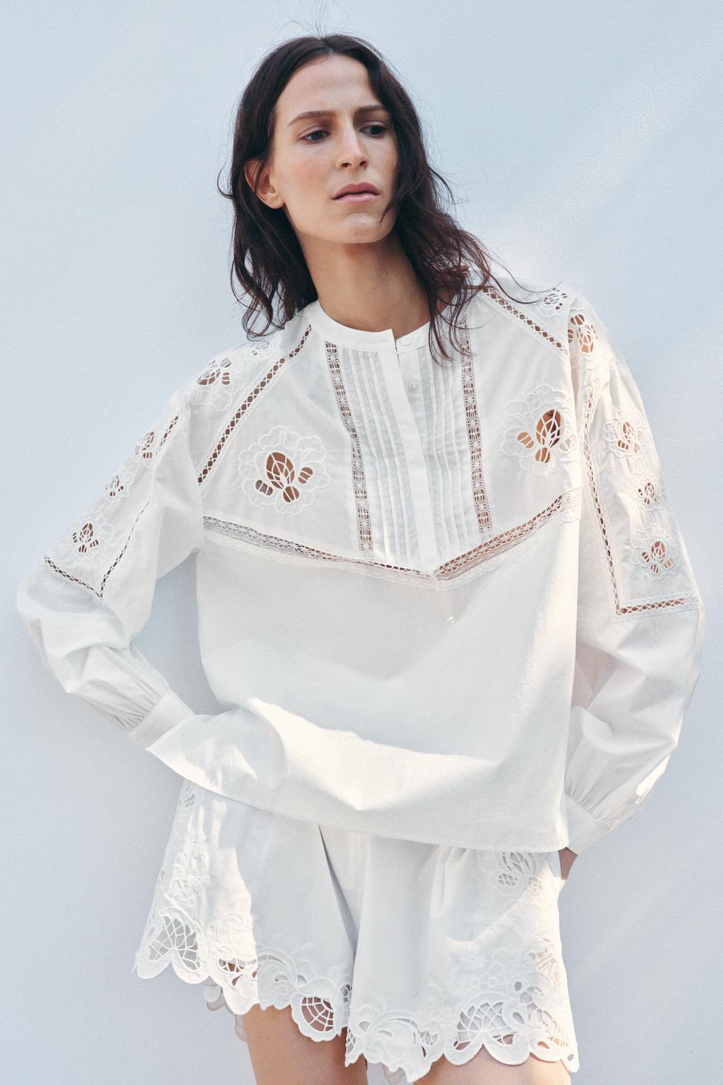 Thumbnail image for ZW COLLECTION EMBROIDERED OPENWORK BLOUSE