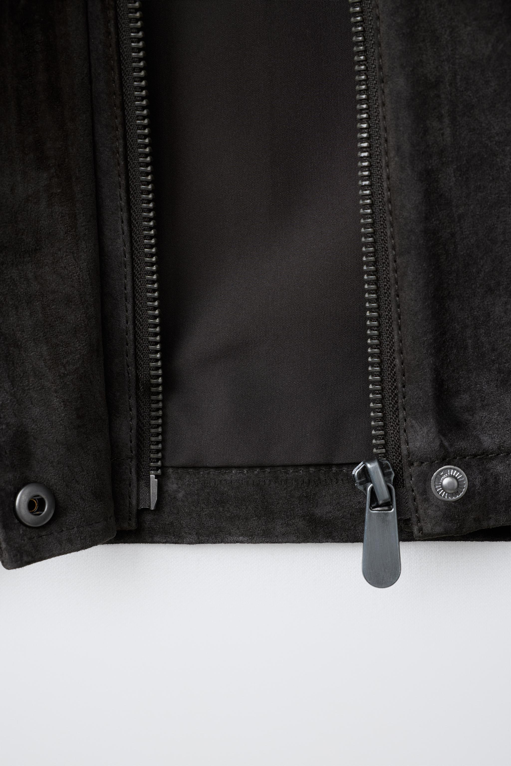 Детские куртки Zara 100% LEATHER JACKET WITH POCKETS — фото 7