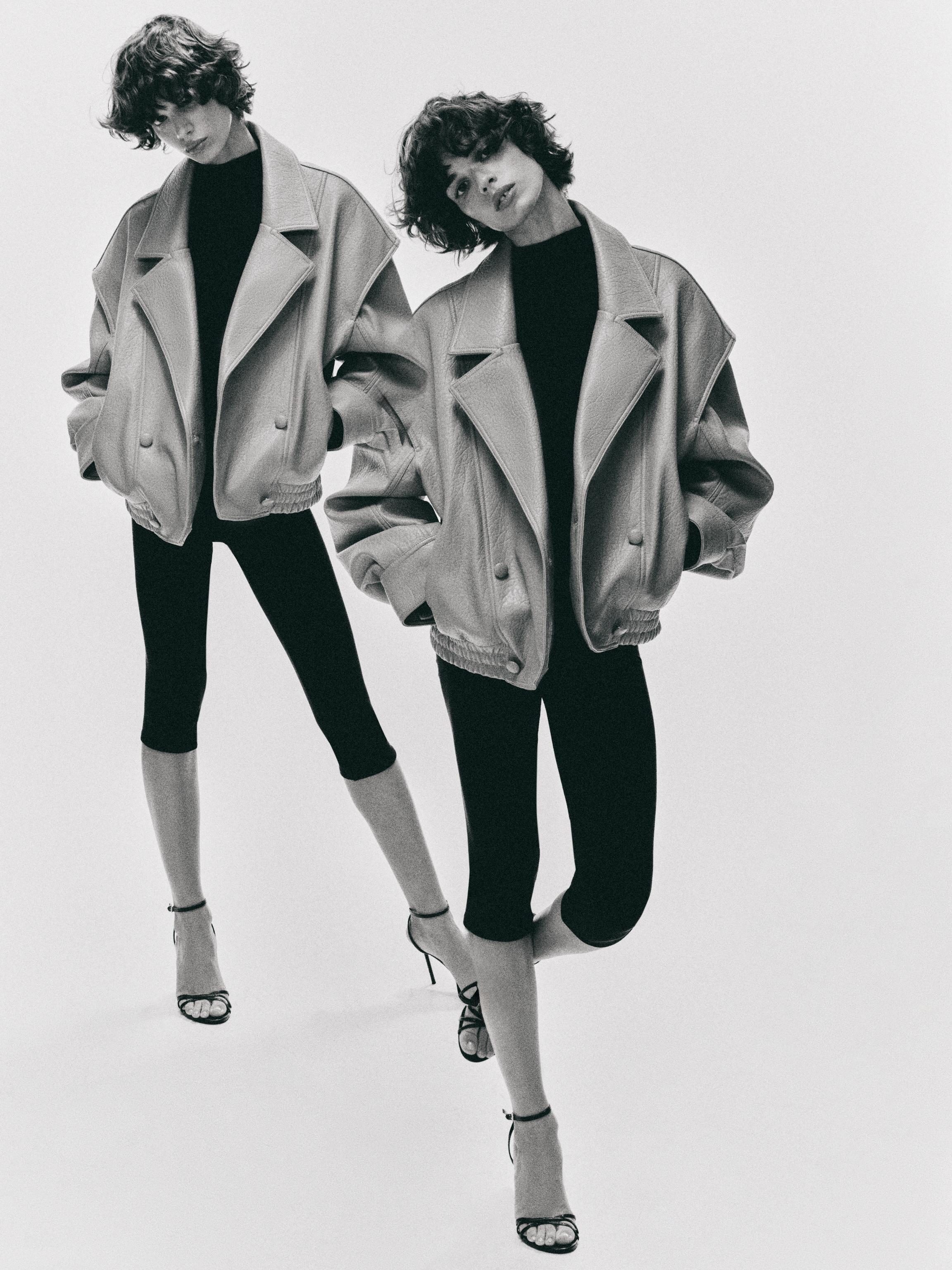 FAUX LEATHER BOMBER JACKET — Stone