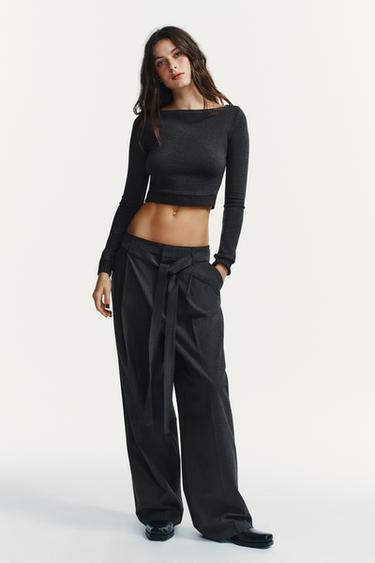 TOP COURT DOUX - Gris anthracite de Zara