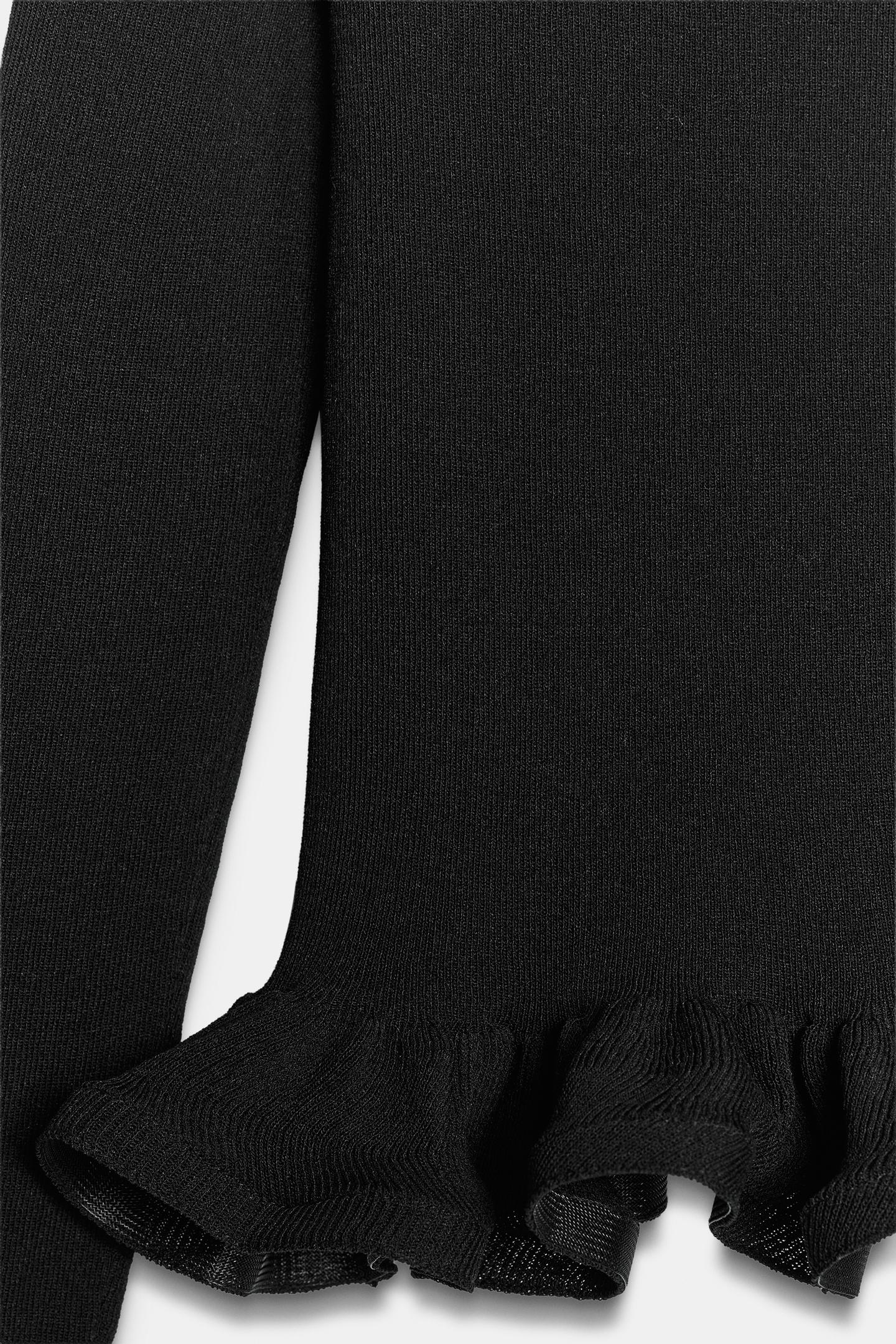 Женский свитер Zara Knit Ruffle, цвет: Чёрный — фото 8