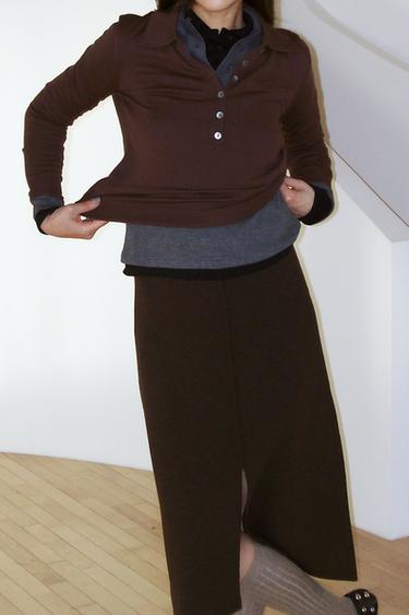 BASIC WOOL POLO SHIRT - Anthracite grey by Zara - Image 0