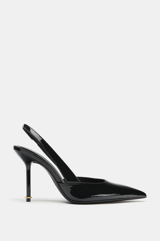 CHAUSSURES À TALONS DÉTAIL MÉTALLIQUE - Noir de Zara - Image 3