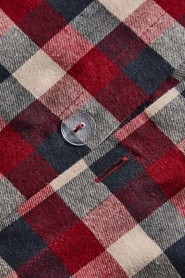 CHRISTMAS TARTAN COTTON FLANNEL DUVET COVER - Ecru by Zara - Image 3