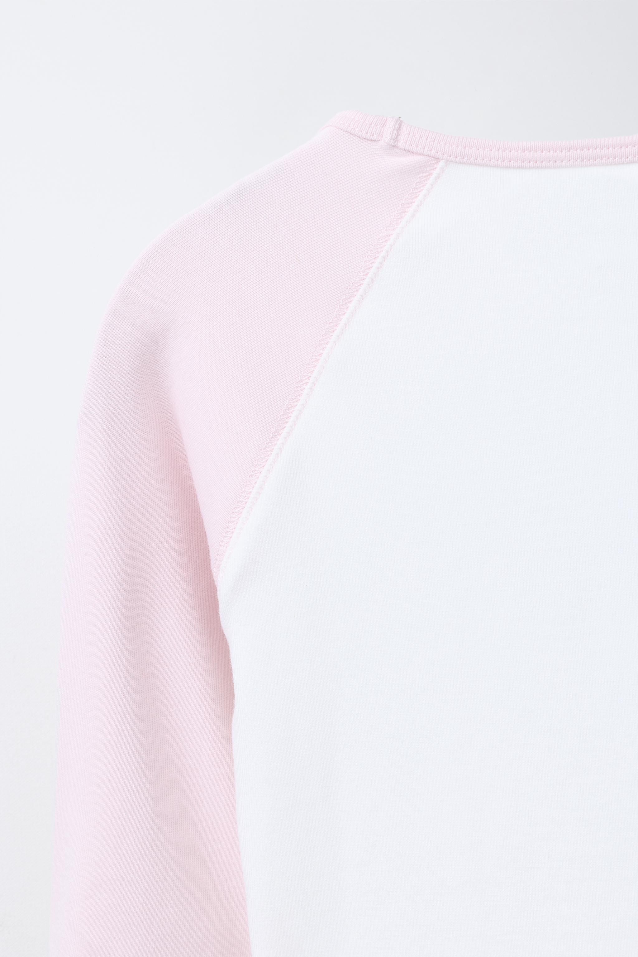 RAGLAN SLEEVE T-SHIRT WITH TEXT AND MODAL