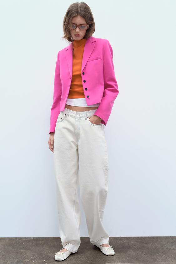 Light Pink Blazer Trouser Suit Set for Women, Pink Pantsuit With Oversized  Blazer and Wide Leg Pants, Light Pink Women's Business Suit 