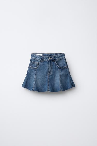 SAIA DE GANGA DESFIADA - Azul-médio da Zara