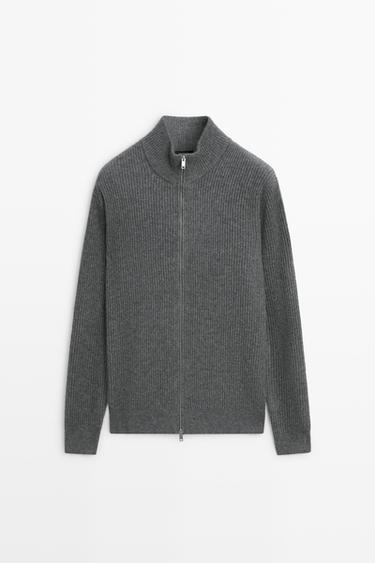Wool zip-up knit cardigan — 205 1