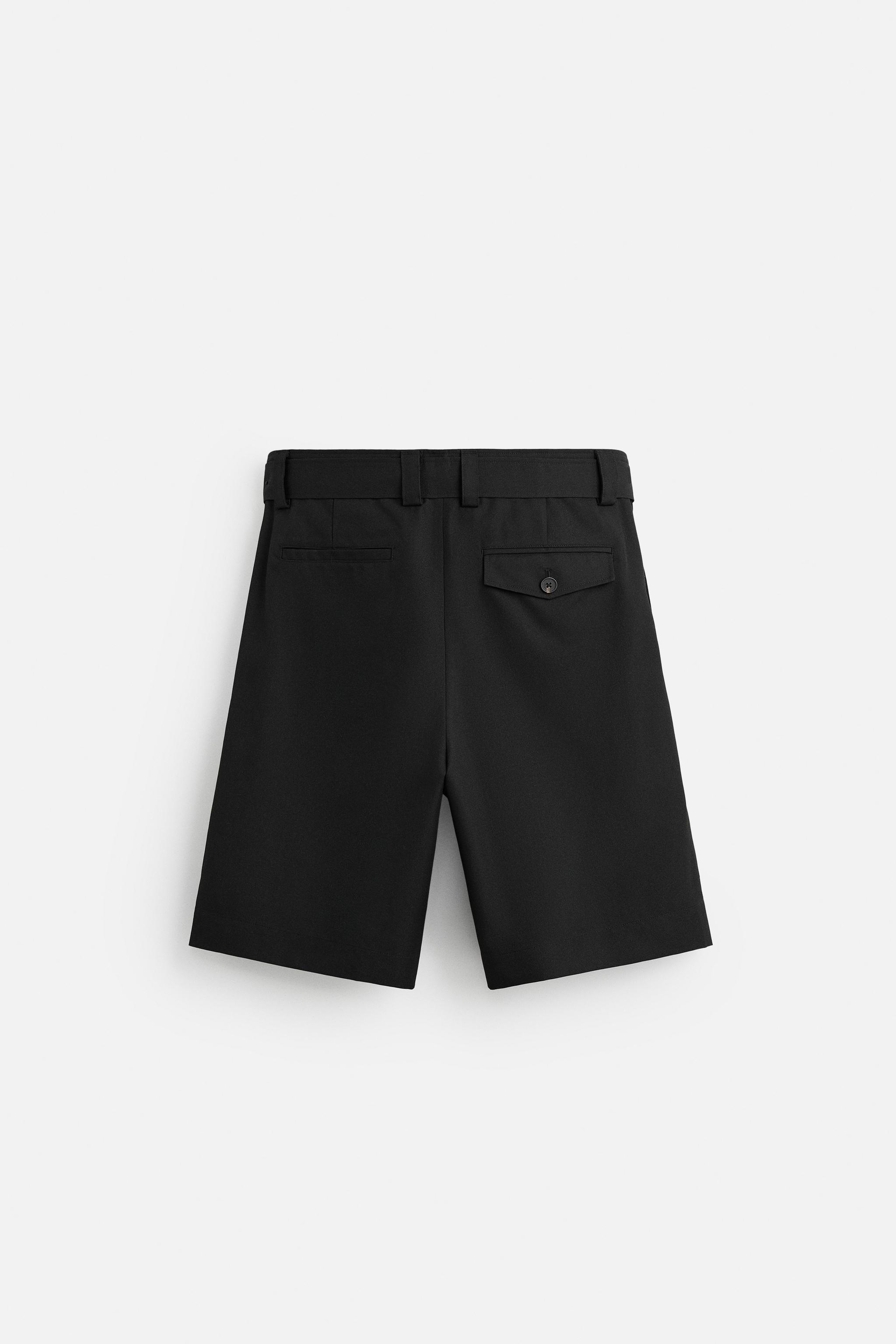 BELTED WIDE FIT BERMUDA SHORTS