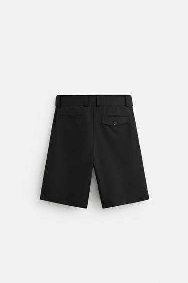 BERMUDA COUPE AMPLE CEINTURE - Noir de Zara - Image 6