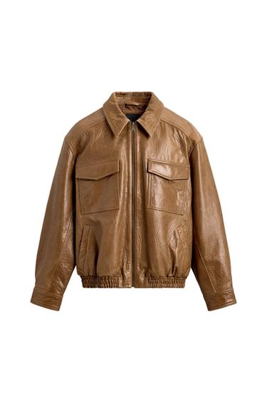 LEATHER JACKET WITH POCKETS