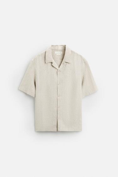 100% LINEN SHIRT - Light beige by Zara