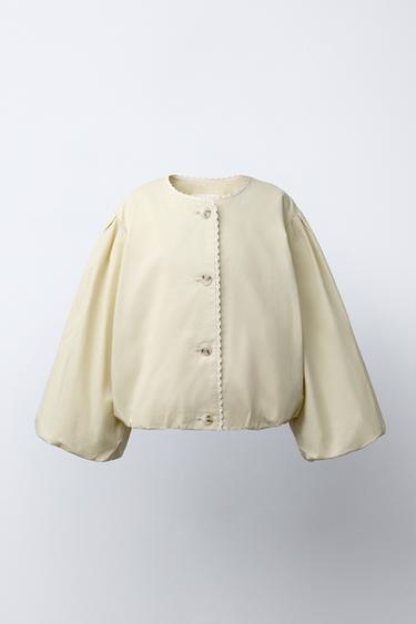LACE TRIM JACKET - Butter by Zara