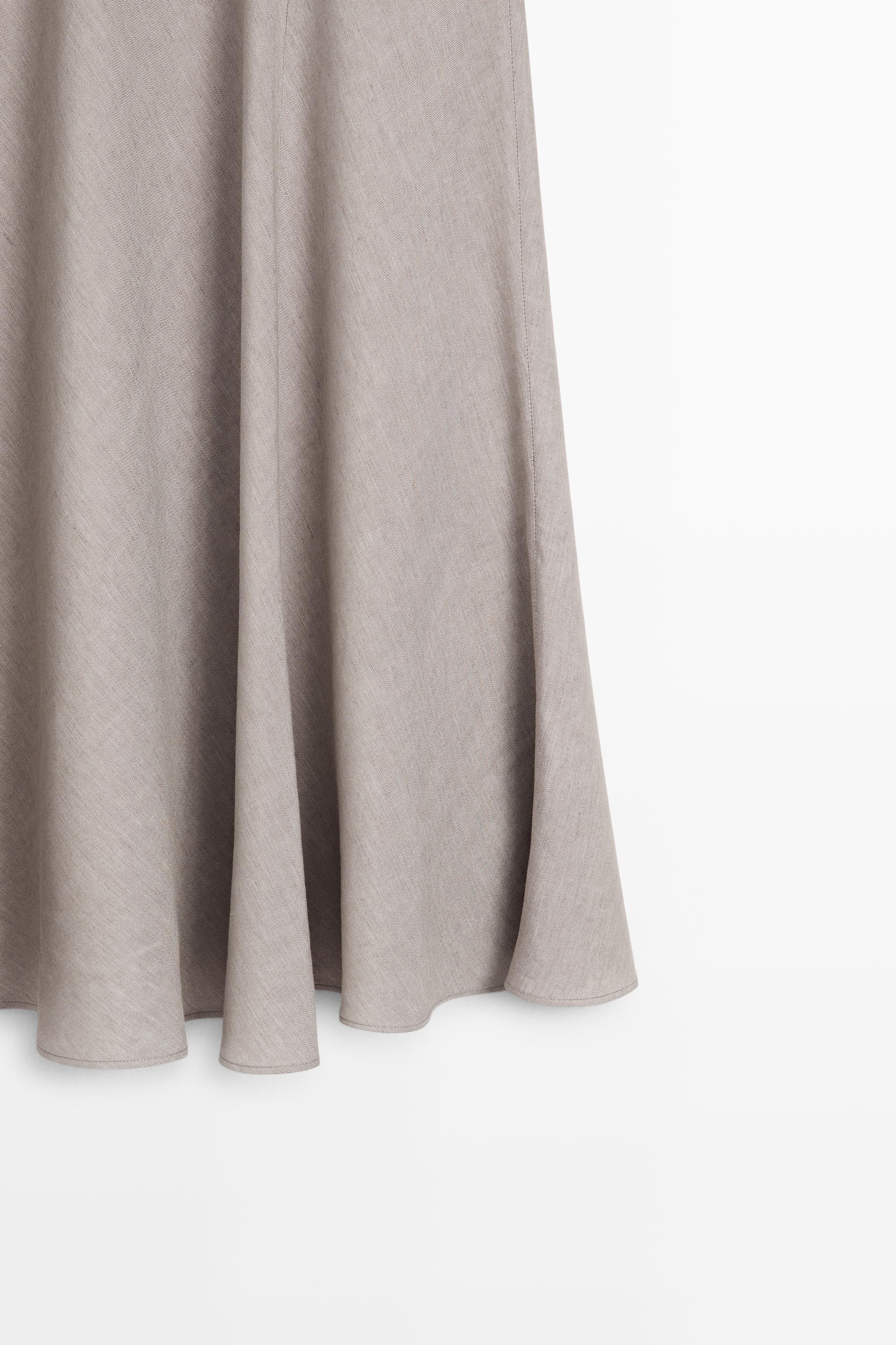 STUDIO Linen Blend Flounce Skirt