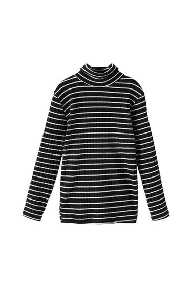 STRIPED RIBBED T-SHIRT
