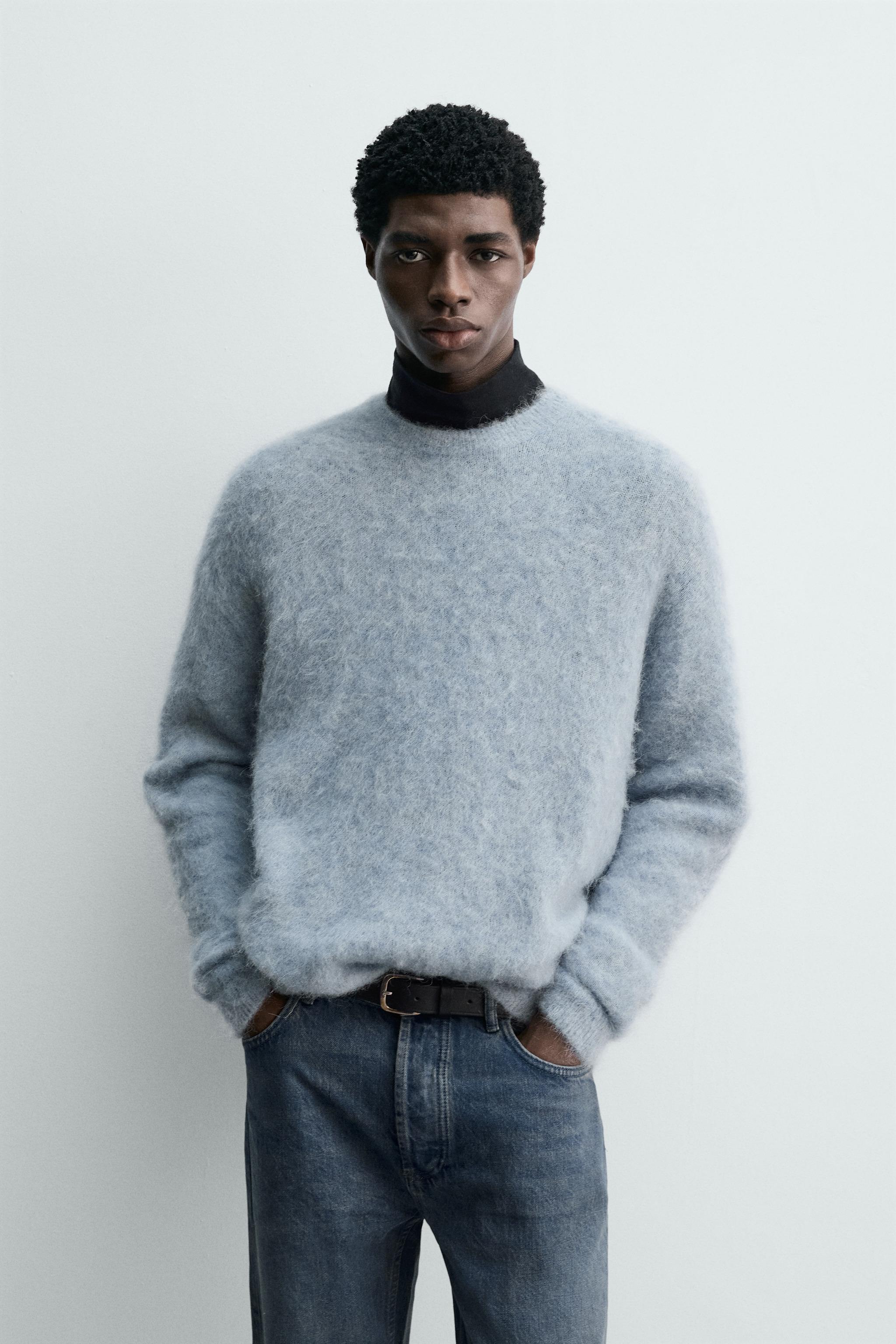 即日発送◎未使用 アルパカ  ニット アルパカ繊維混セーター - 空色 | ZARA Japan / 日本