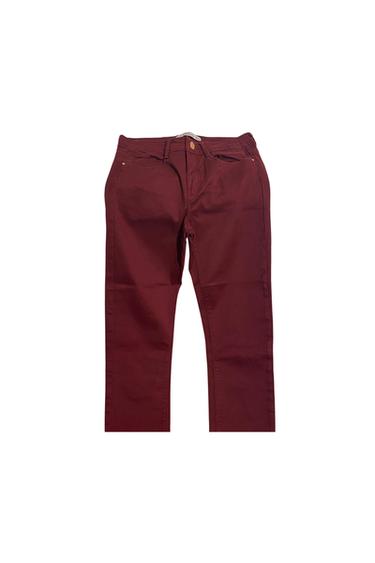 PANTALÓN DENIM ELÁSTICO BURDEOS TRAFALUC DENIM COLECCTION