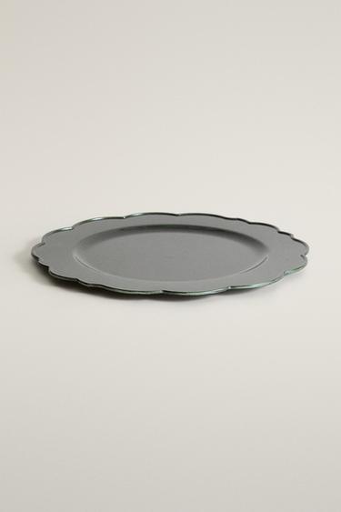 CHRISTMAS SOLID-COLOR WAVY SERVICE PLATE — Green 2