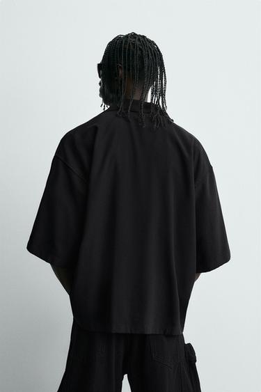 EMBROIDERED TEXT FLOWING SHIRT - Black de Zara - Image 2