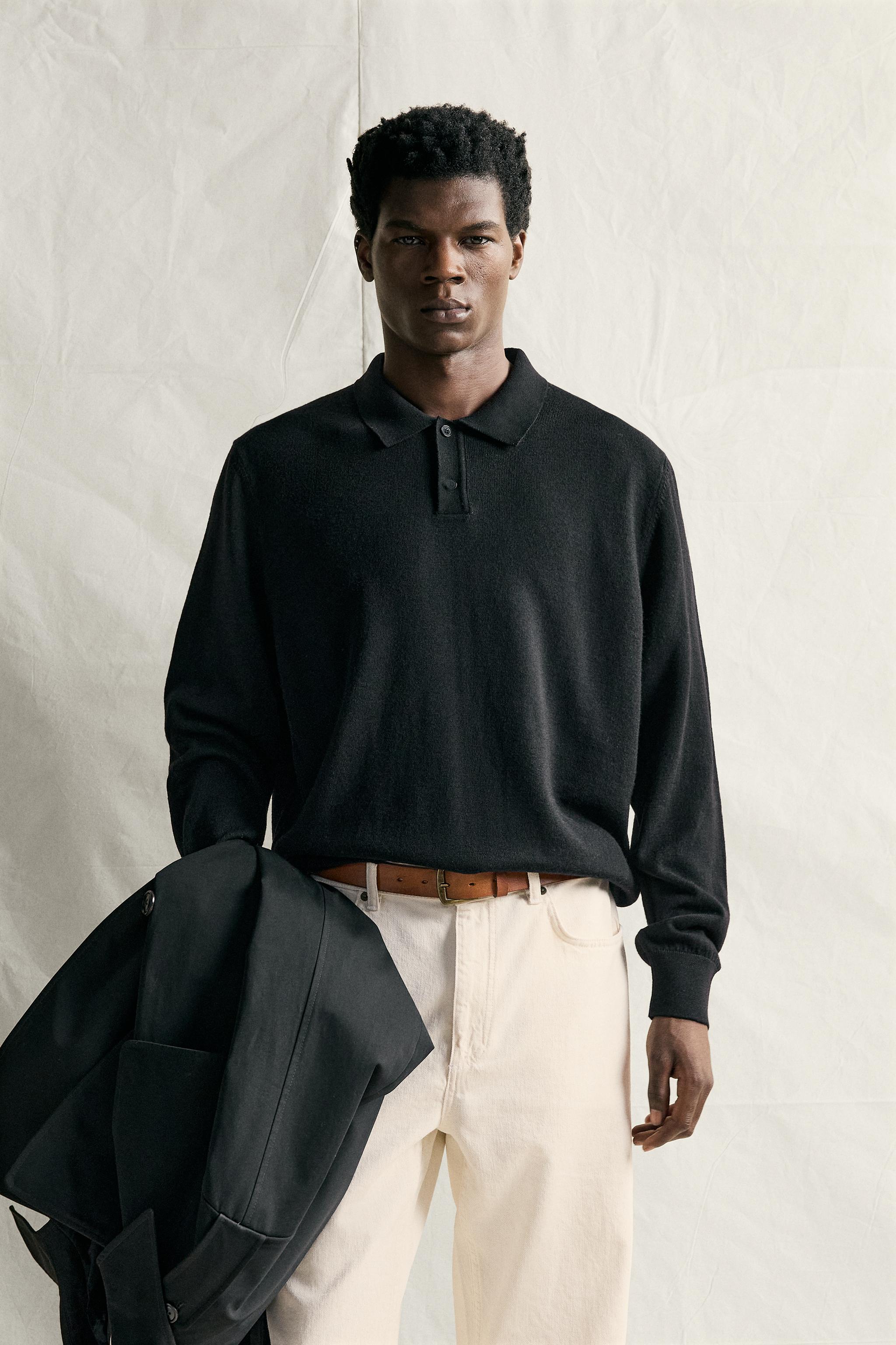 100% WOOL KNIT POLO SHIRT
