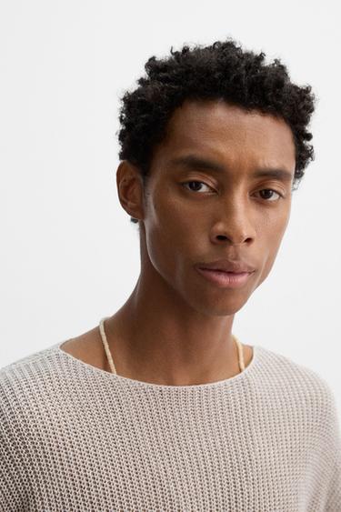 HEMP KNIT JUMPER - Stone by Zara - Image 5