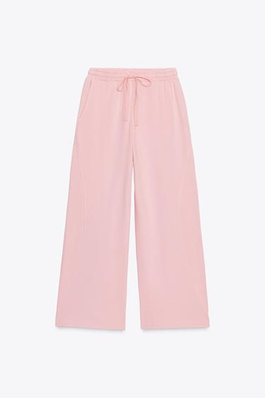 WASHED EFFECT TROUSERS - Pink by Zara