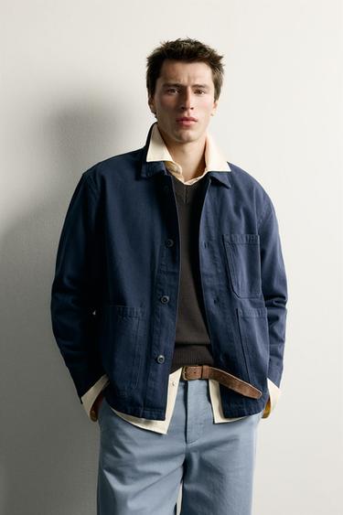 RELAXED FIT POCKET JACKET - Midnight blue by Zara