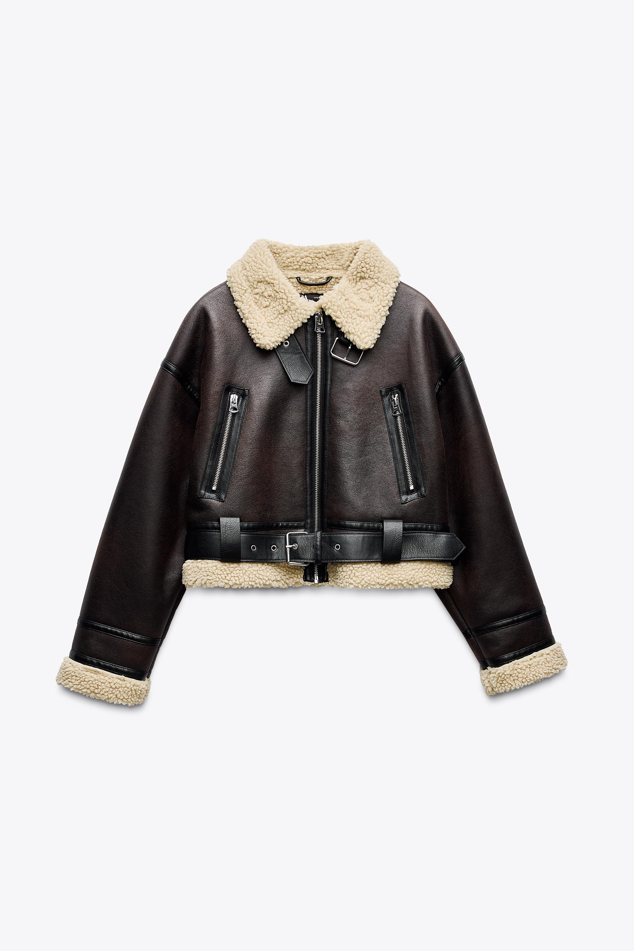 Lederjacke Zara Jacke Schwarz Mit Fell Zara Biker Fell Jacke Biker