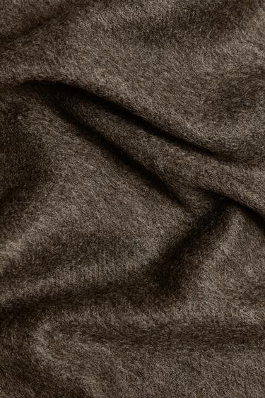 WOOL AND CASHMERE BLEND THROW - Dark grey by Zara