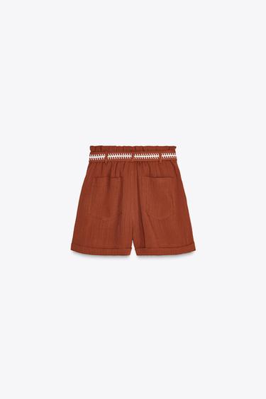 BERMUDA CEINTURE BRODÉE - Terracota de Zara - Image 6