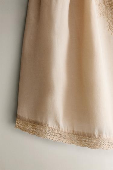 TOP SATIN AJOURÉ - Beige clair de Zara - Image 2