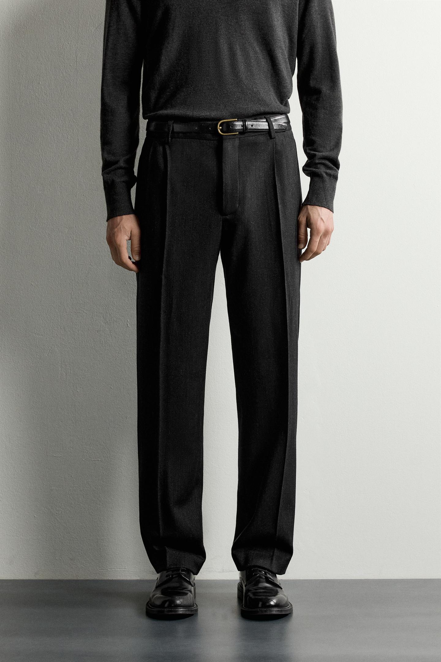 Мужские брюки Zara 100% Wool Manteco® Suit, цвет: Серый меланжевый — фото 3
