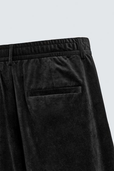 TEXTURED VELVET TROUSERS - Black by Zara