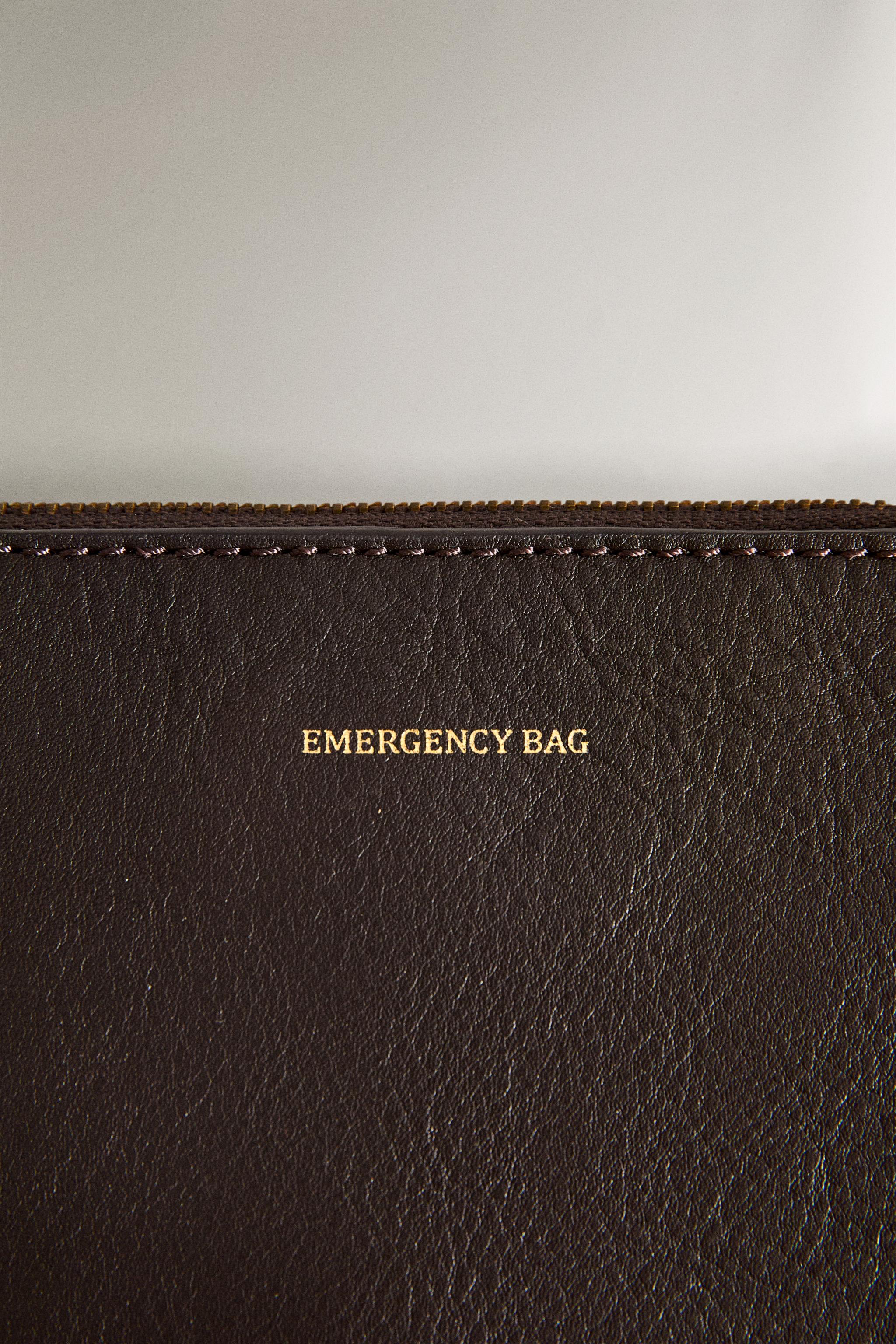 LEATHER "EMERGENCY BAG" MAKEUP BAG