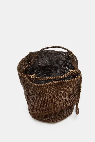 SAC À MAIN EN TISSU MÉTALLISÉ - Marron de Zara - Image 4