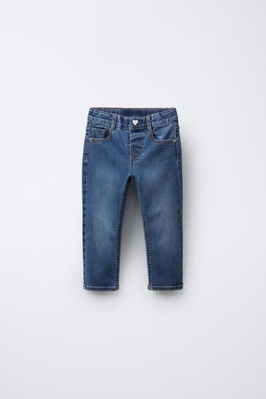 SKINNY DENIM TROUSERS - Mid-blue by Zara