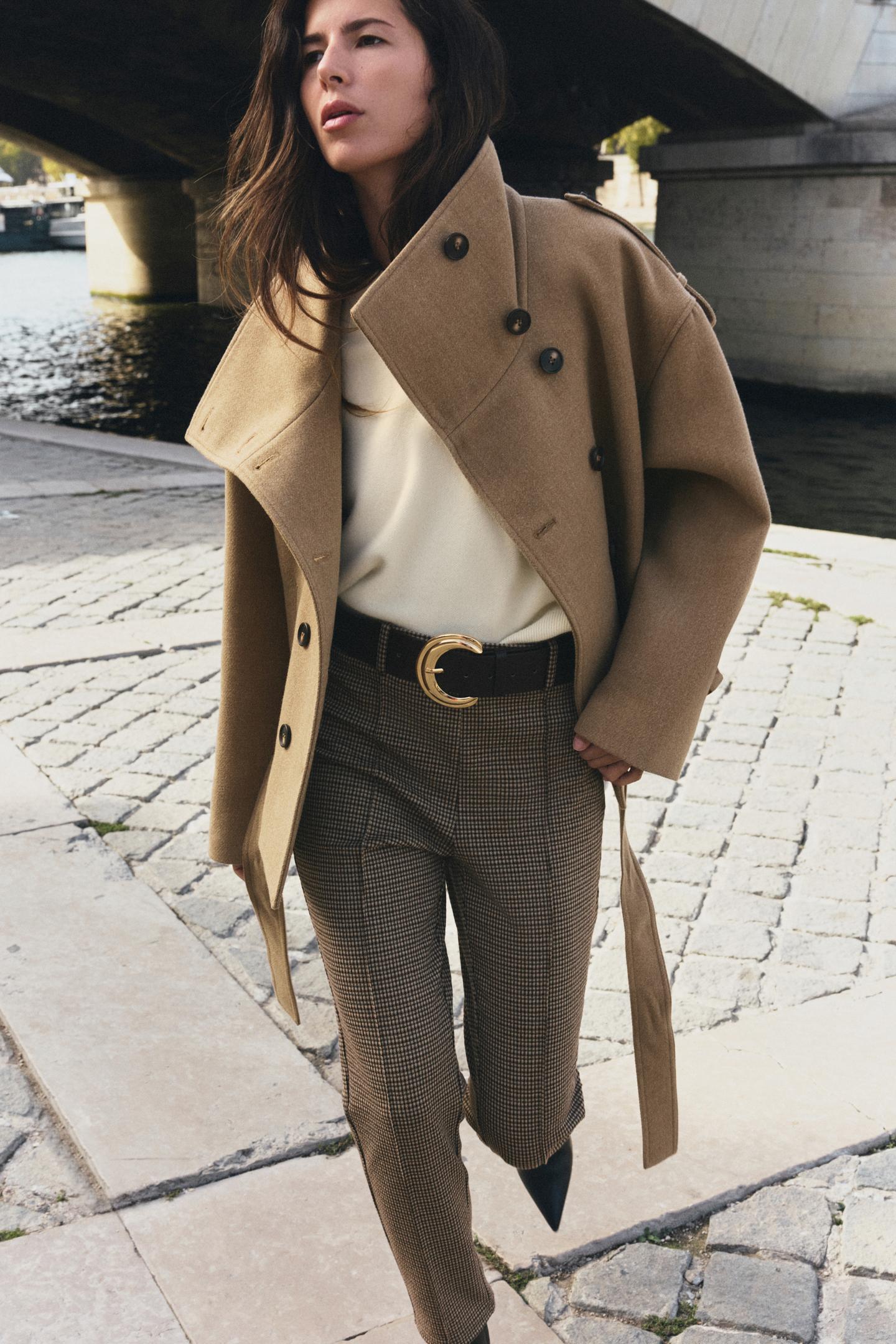 Женские леггинсы Zara Belted Seam, цвет: Бежевый