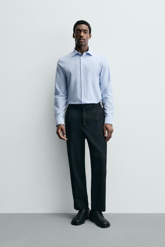 REGULAR FIT SHIRT - Ecru / Blue by Zara - Image 0