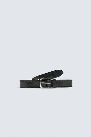 WIDE LEATHER BELT - Black by Zara