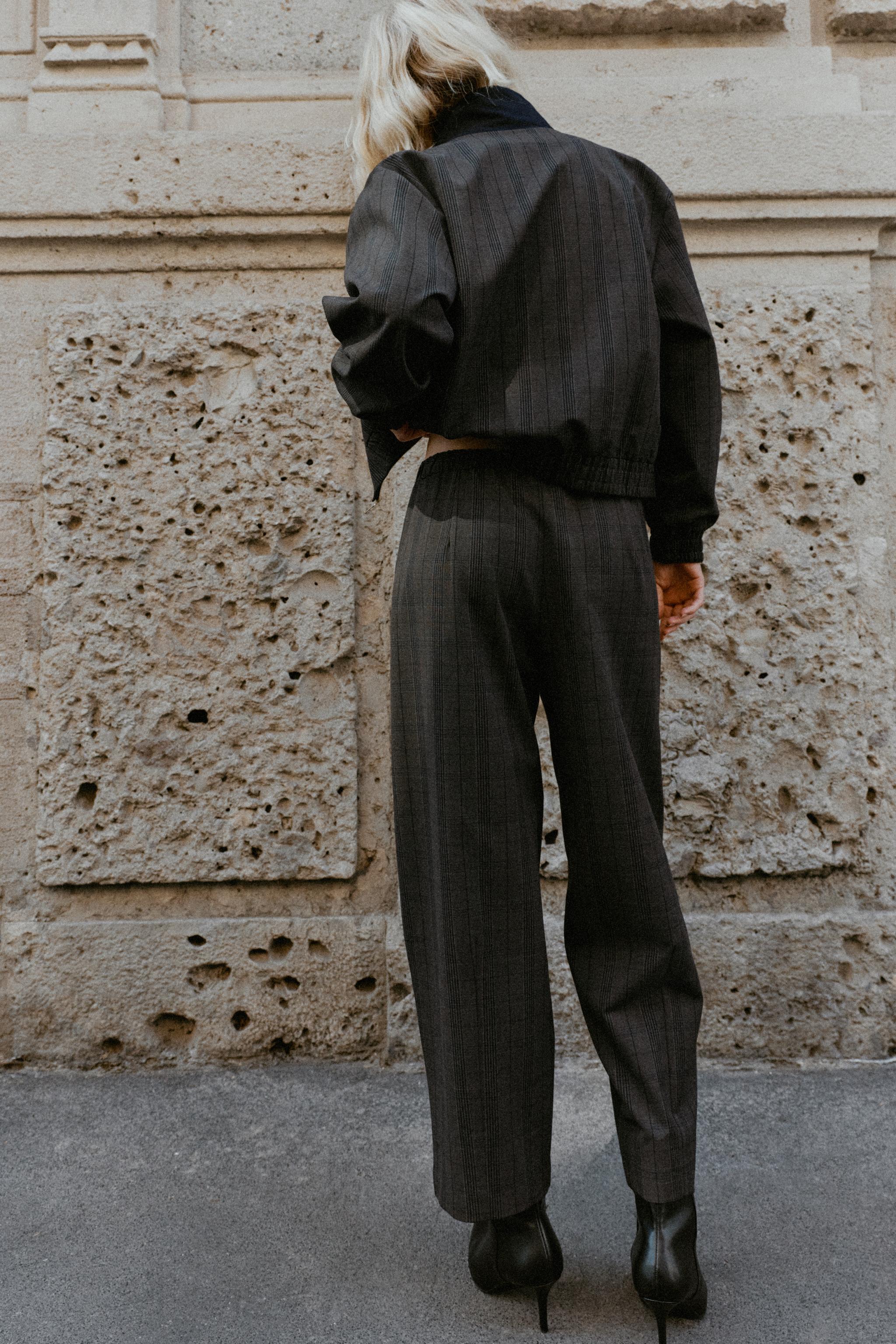 PLAID BARREL PANTS