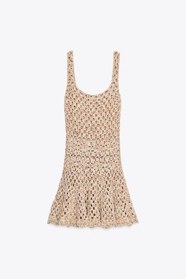 ROBE MINI EN MAILLE CROCHET - Multicolore de Zara - Image 4