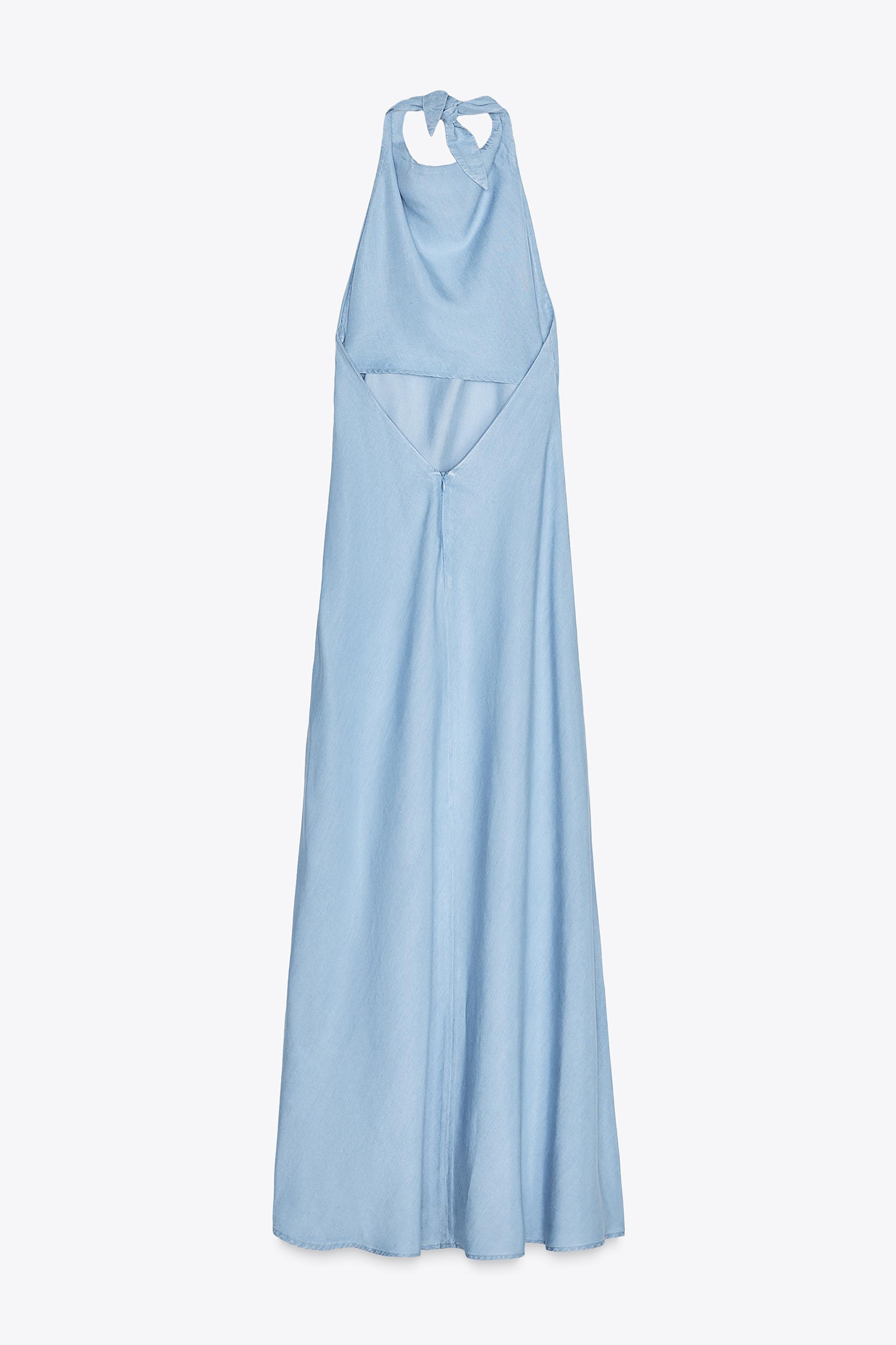 FLOWY HALTER DRESS - Light blue | ZARA United States