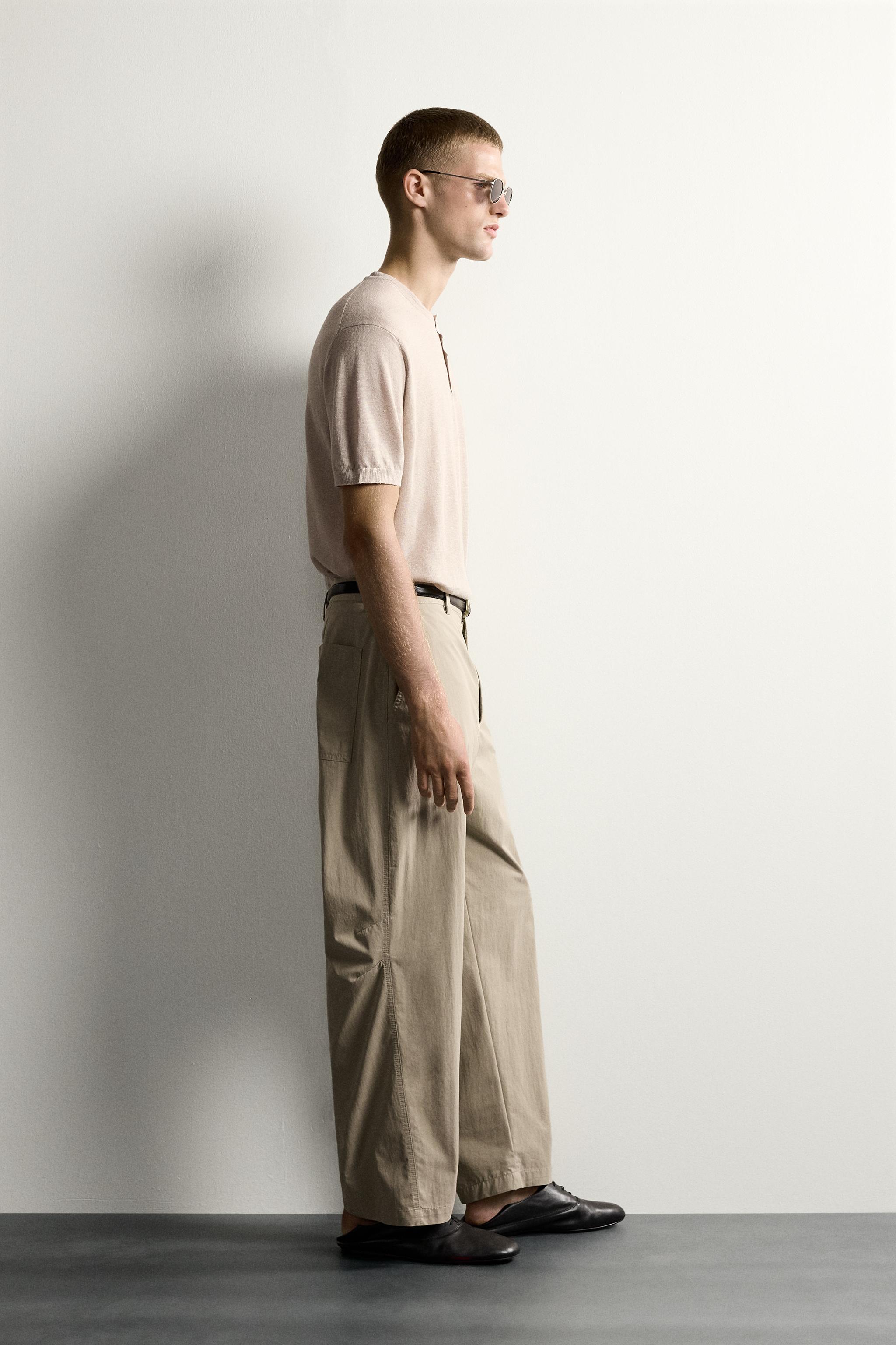 Мужские брюки Zara RELAXED FIT DARTED PANTS — фото 4