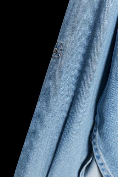 OVERSIZED DENIM SHIRT - Mid-blue by Zara