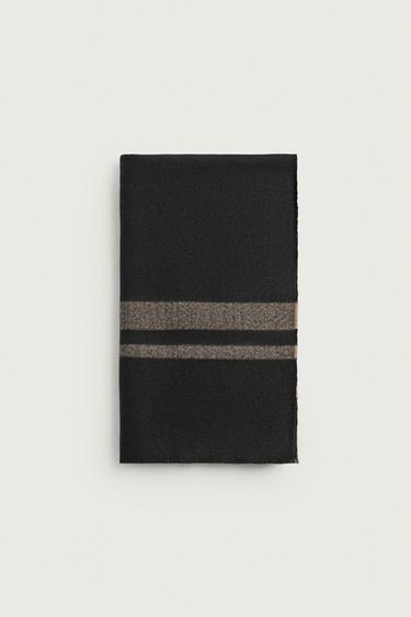 BUFANDA BÁSICA RAYAS - Negro de Zara
