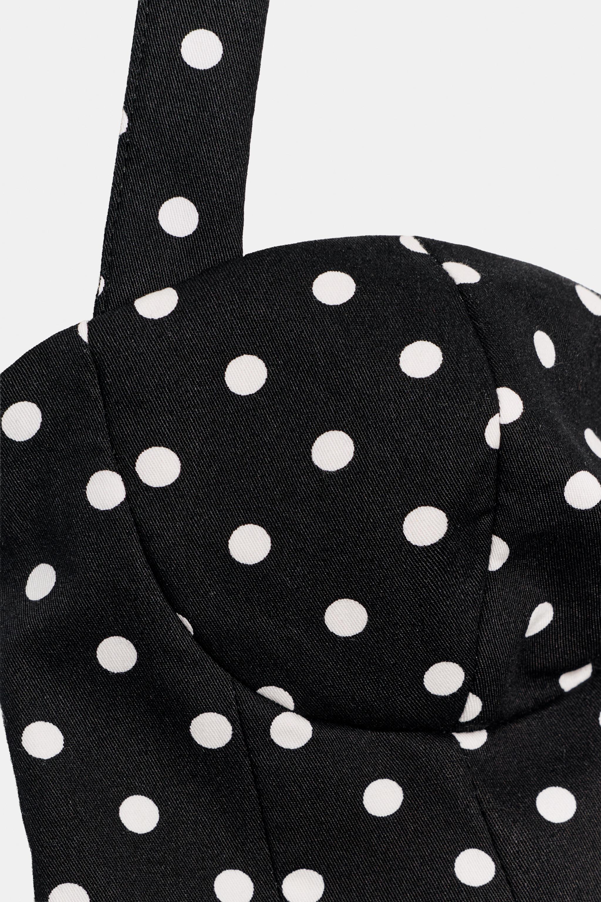 POLKA DOT ROUND NECK HALTER TOP