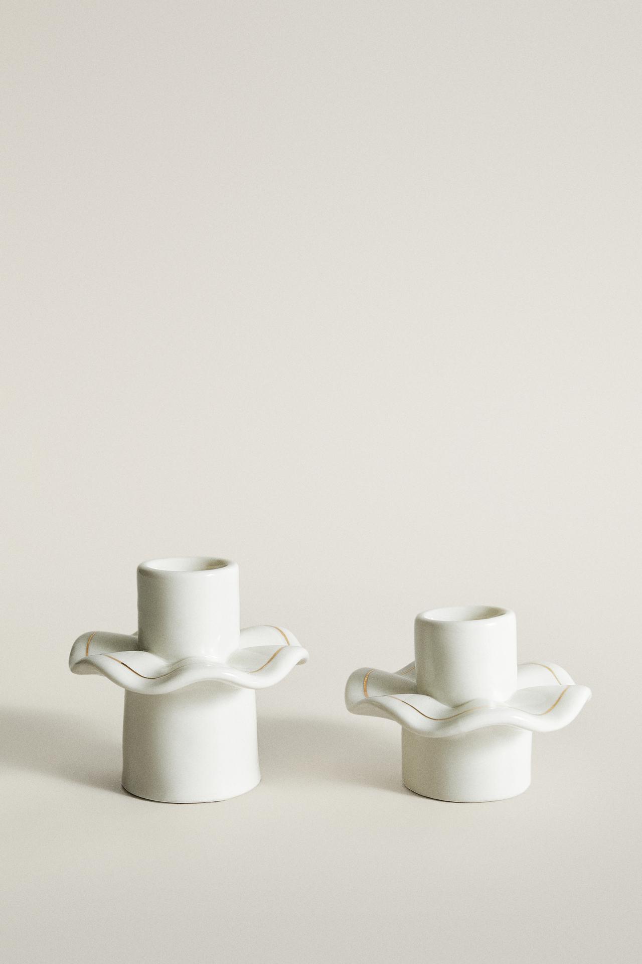 WAVY CERAMIC CHRISTMAS CANDELABRA