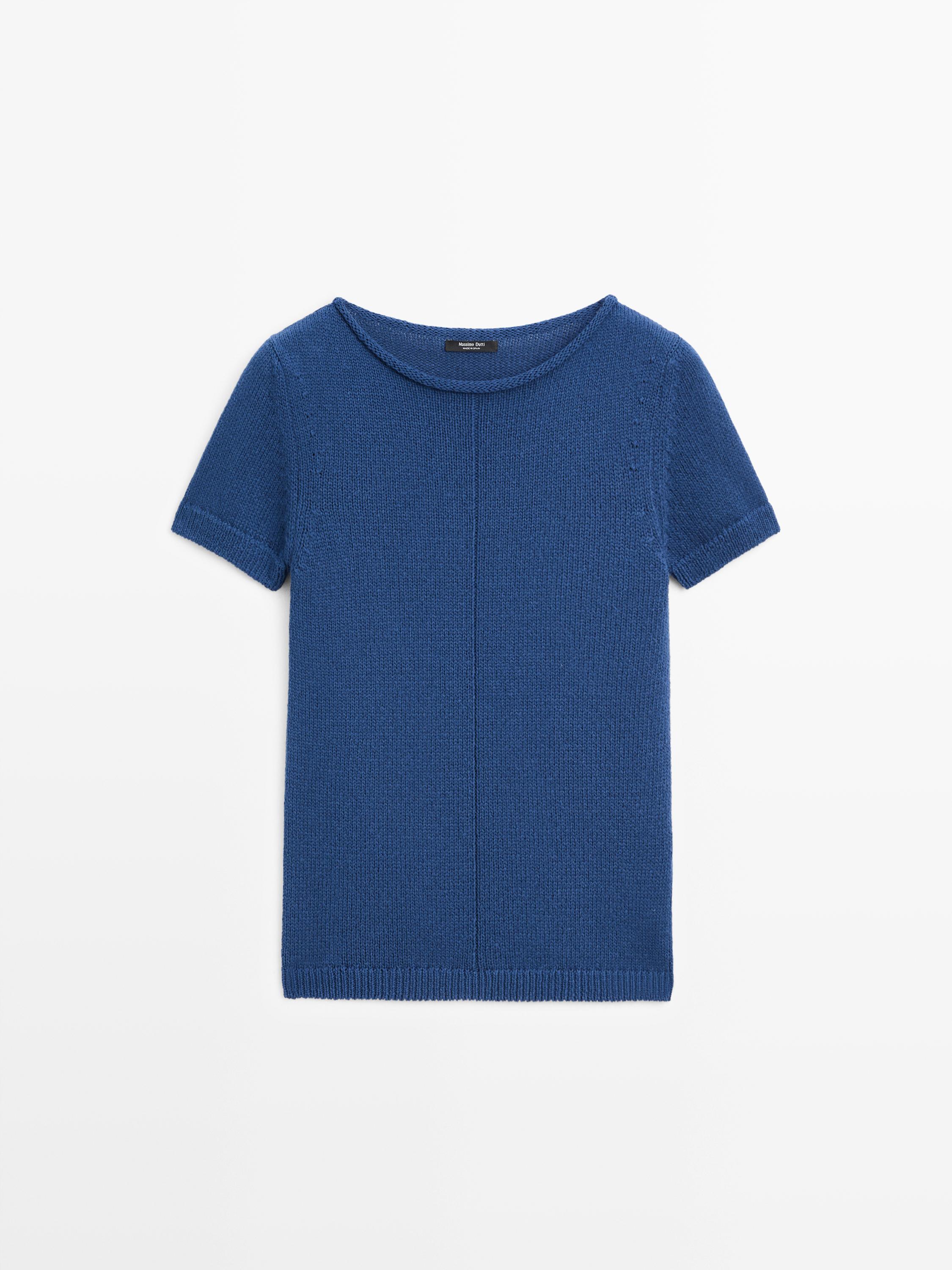 Pull à manches courtes en maille de coton