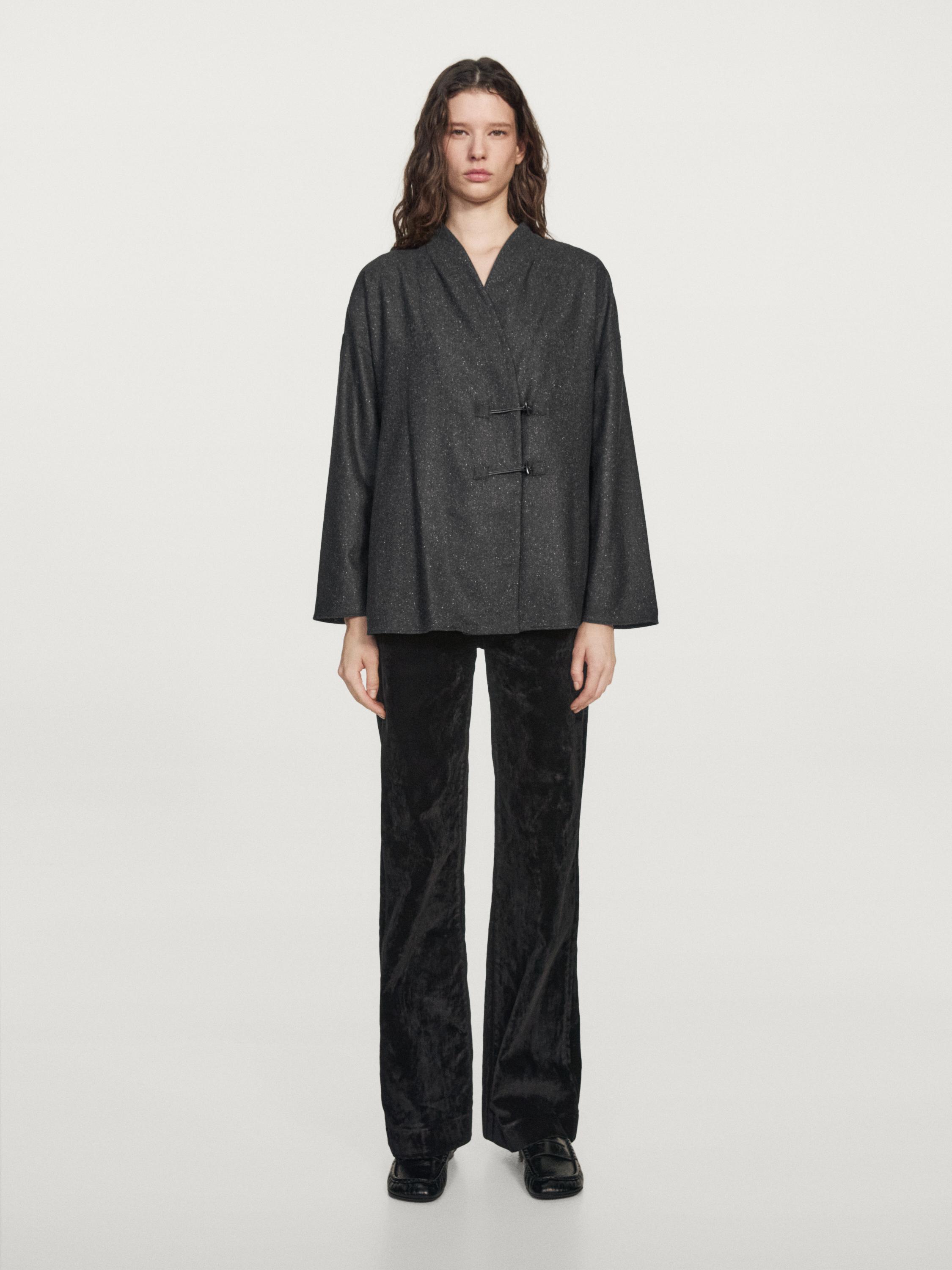 Chemisier bottonato laine avec boutons corne