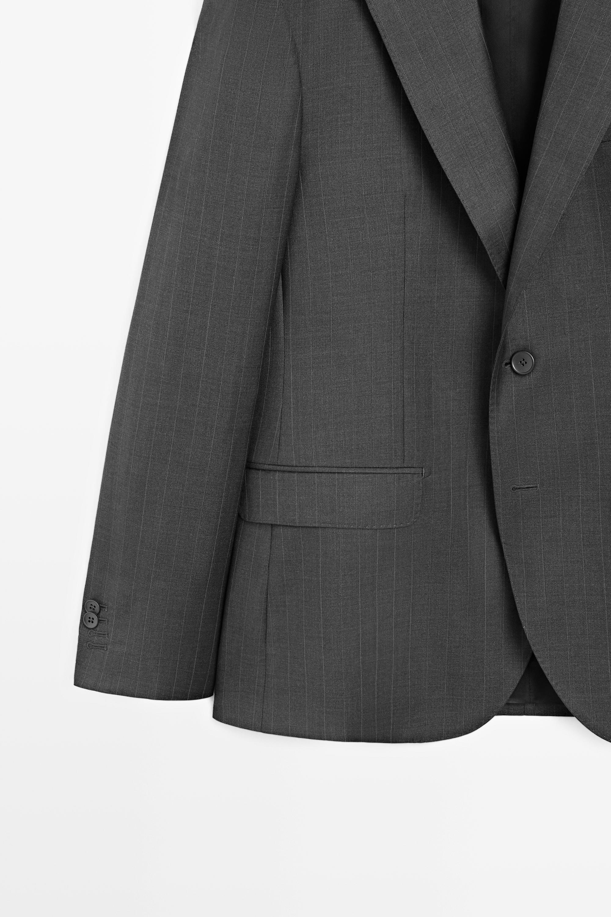 100% wool striped suit blazer